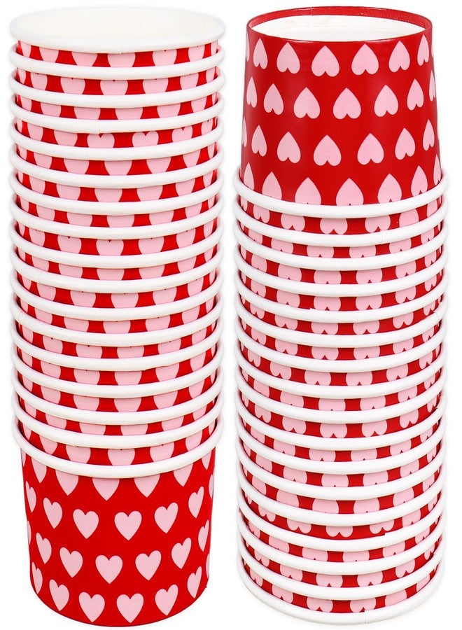 JarThenaAMCS مجموعة جارثينا إيه إم سي إس المكونة من 50 قطعة من أكواب الوجبات الخفيفة لعيد الحب، أوعية ورقية للاستخدام مرة واحدة بتصميم قلوب حمراء ووردية، مناسبة لحفلات الزفاف والذكرى السنوية وحفلات توديع العزوبية، 8 أونصة - Image 1